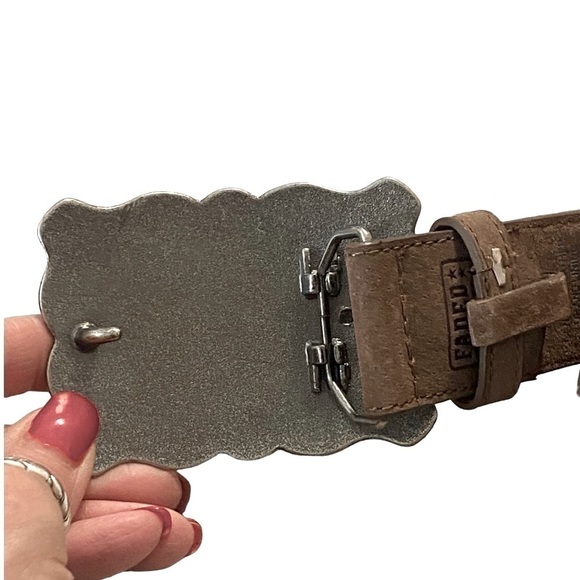 Faded Glory belt Women’s southwestern leather belt faux turquoise buckle - Picture 3 of 9